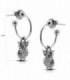 PENDIENTES PLATA ARO BUHO CIRCO PRESION