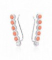 PENDIENTES TREPADORES CORAL PLATA