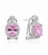 PENDIENTES PLATA OMEGA COLOR ROSA CIRCO